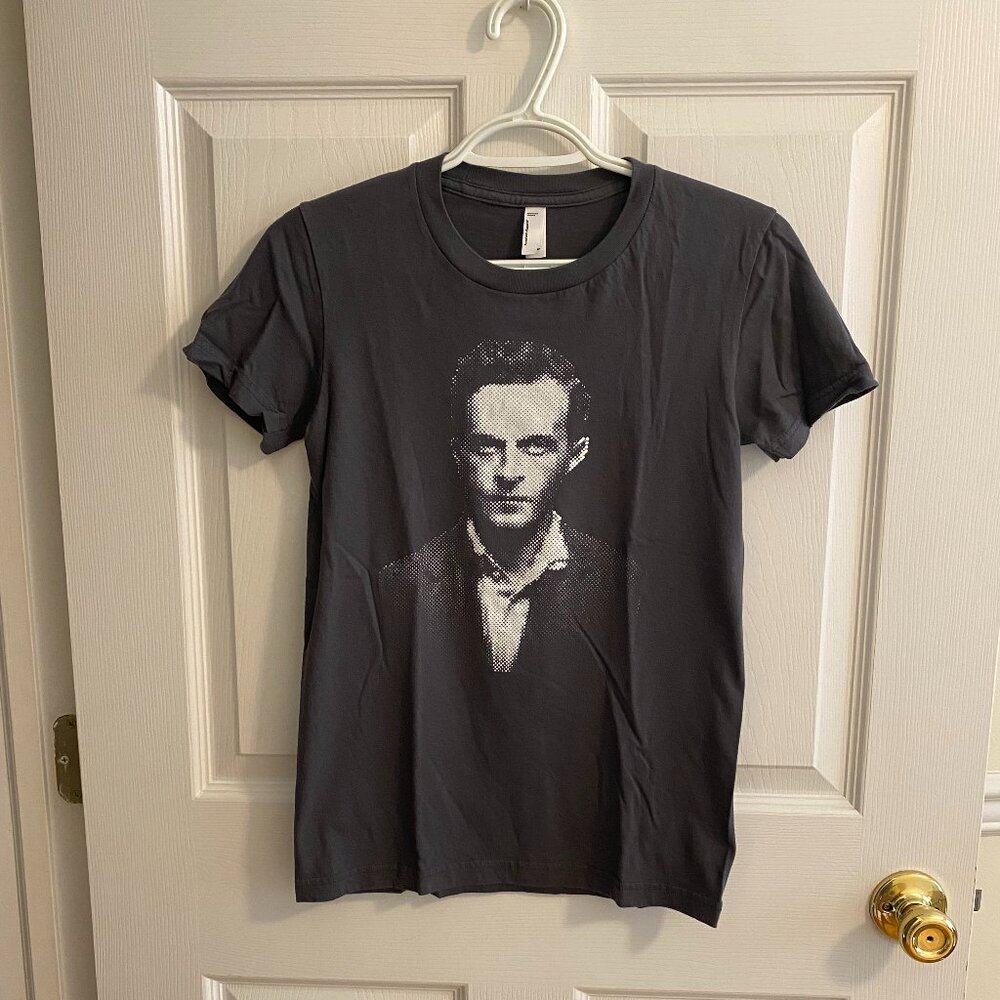 AMERICAN APPAREL Dark Gray Short Sleeve T Shirt with Ludwig Wittgenstein Size M